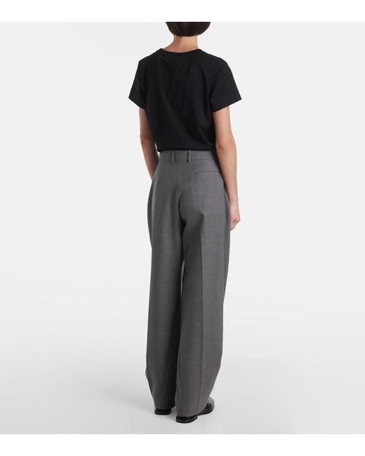 Givenchy Gray Cocoon Wool Wide-Leg Pants