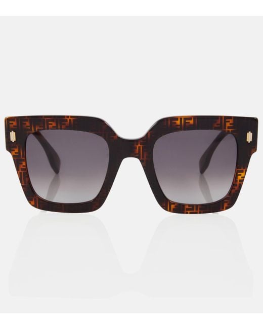 Fendi Brown Roma Square Sunglasses