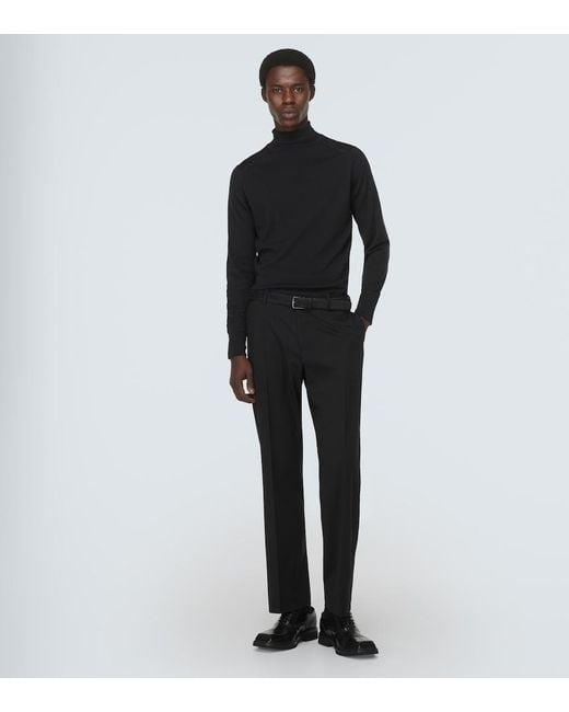 Dolce & Gabbana Black Wool-Blend Suit Pants for men