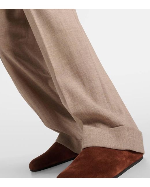 Pantalones Anchos Tor De Lana Virgen The Row de color Natural