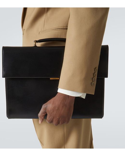 Saint Laurent Black Leather Briefcase for men