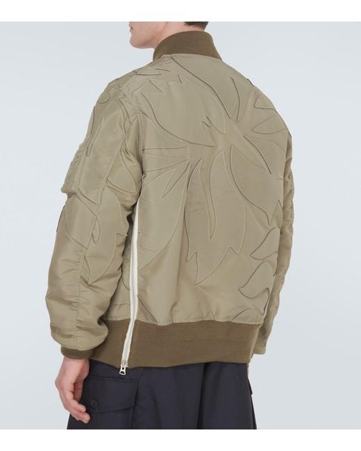 Sacai Natural Embroidered Twill Bomber Jacket for men