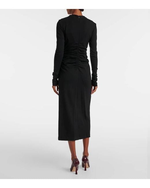 Sportmax Black Acline Wool And Cotton-Blend Maxi Dress