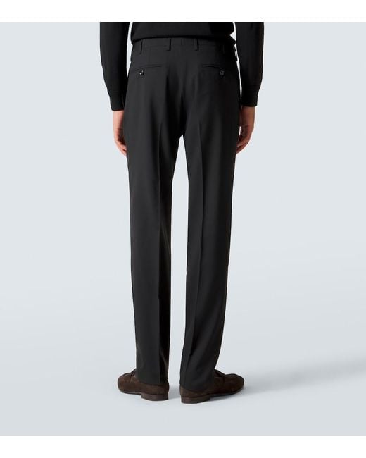 Kiton Black Wool Suit for men