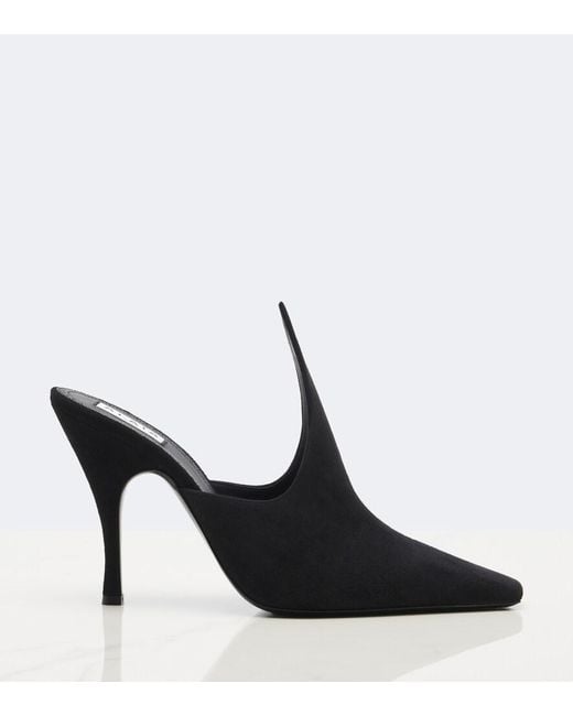 Alaïa Black Suede Mules