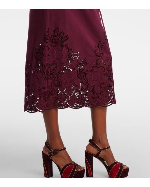 Erdem Purple Hemdblusenkleid Aus Einem Baumwollgemisch