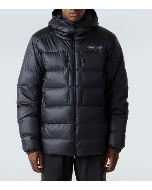 Norrona Blue Trollveggen Hooded Down Ski Jacket for men
