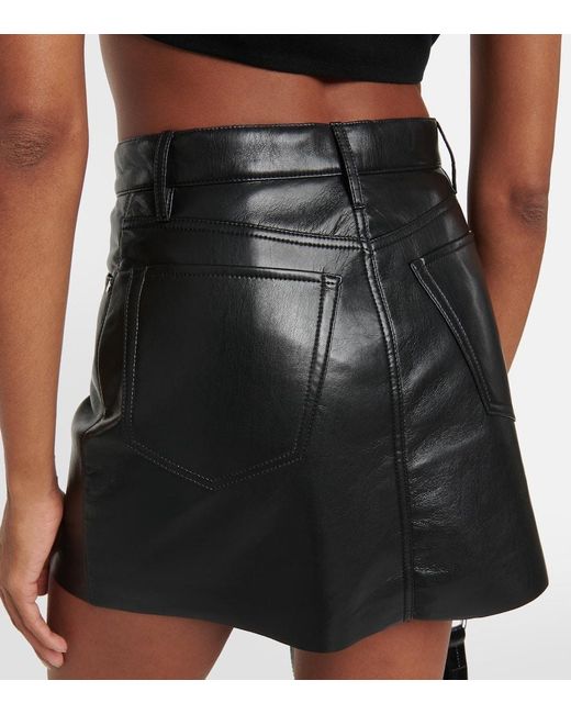 Minifalda Le High "N" Tight de piel FRAME de color Black