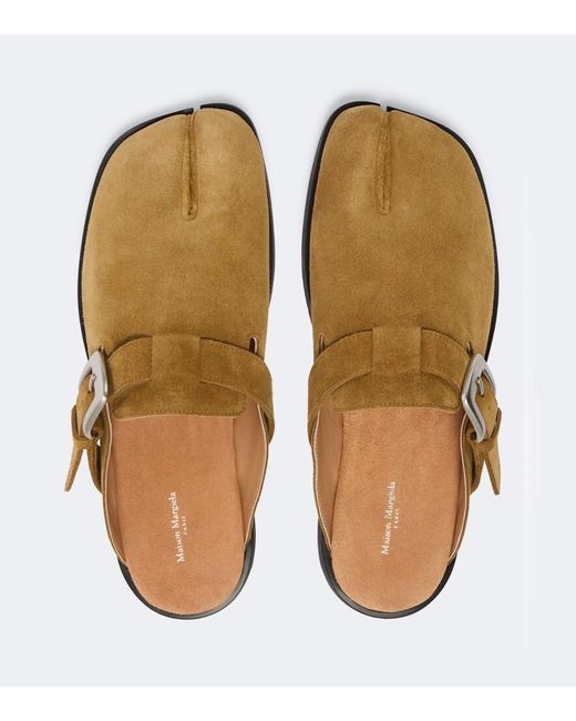 Maison Margiela Brown Tabi Suede Mules for men