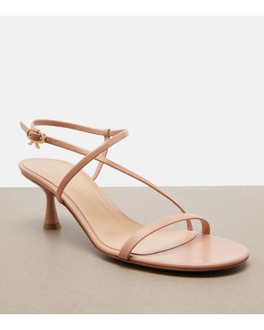Gianvito Rossi Pink Ascent Leather Sandals