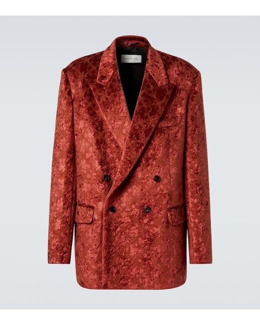Dries Van Noten Red Double-Breasted Blazer for men