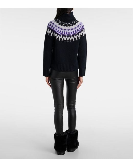Bogner Blue Ingrid Jacquard Cashmere Turtleneck Sweater