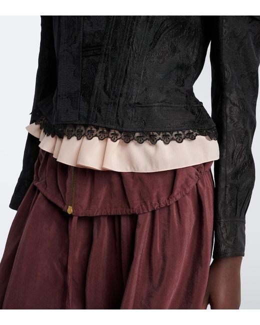 Chloé Black Wool And Silk-Blend Jacquard Lace Jacket