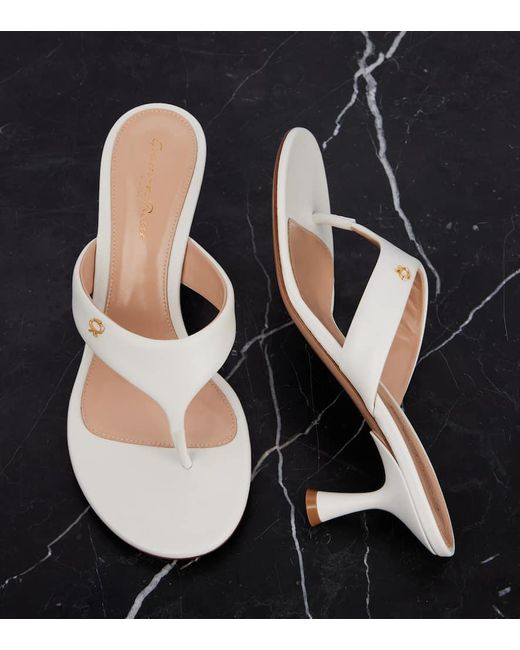 Gianvito Rossi White Ascent 55 Leather Mules
