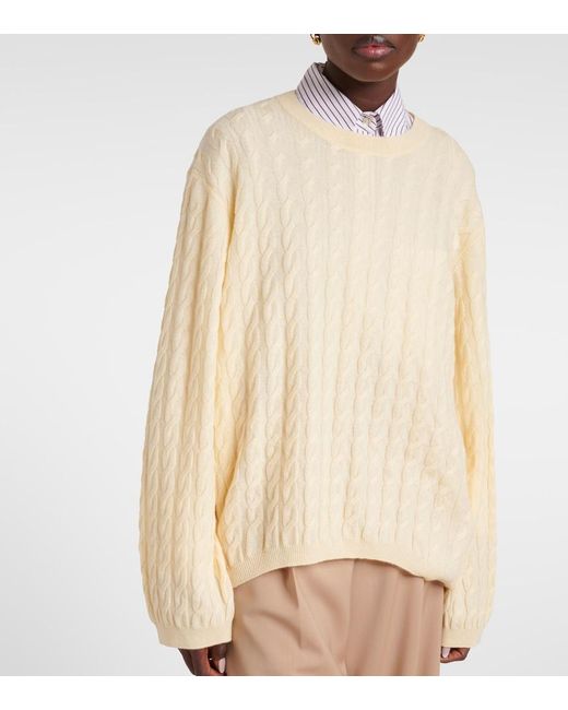Jardin Des Orangers Natural Cable-Knit Wool And Cashmere Sweater