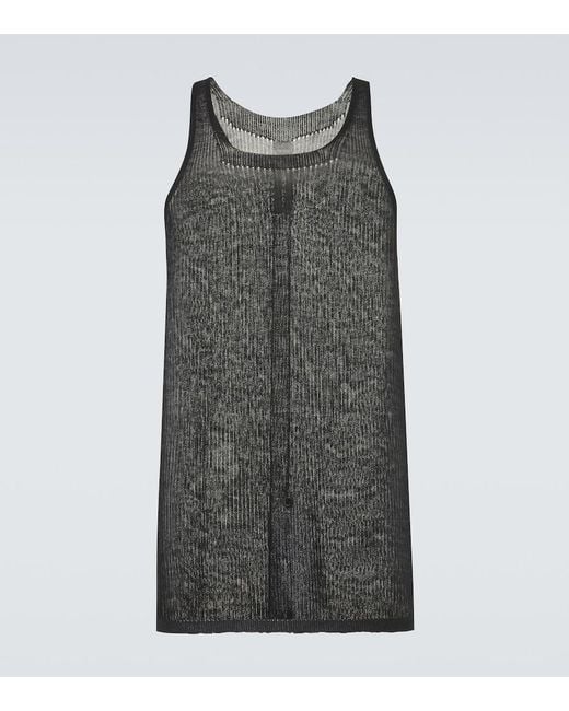 Rick Owens Gray Cashmere Tank Top for men