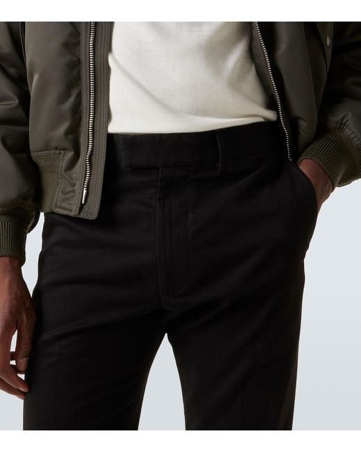 Tom Ford Blue Cotton Straight Pants for men