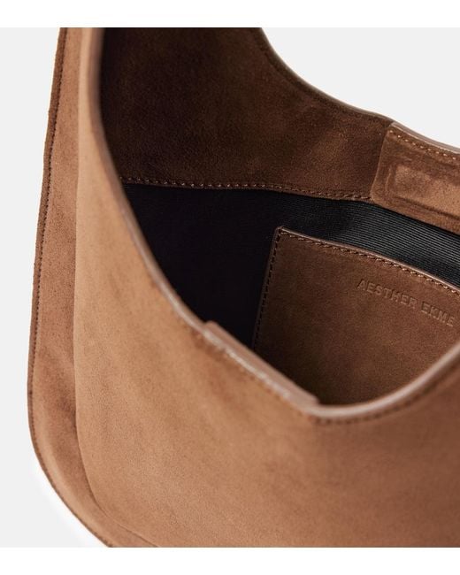 Aesther Ekme Brown Midi Suede Shoulder Bag