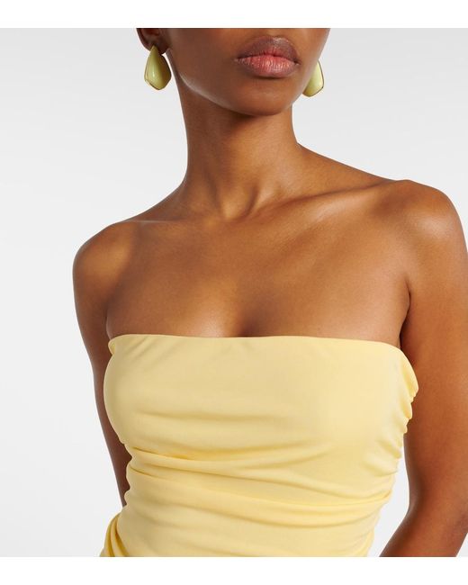 Staud Metallic Mariana Ruched Jersey Maxi Dress