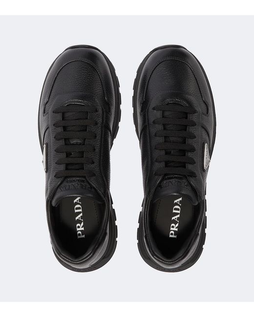 Prada Black Prax 2.0 Leather Sneakers for men