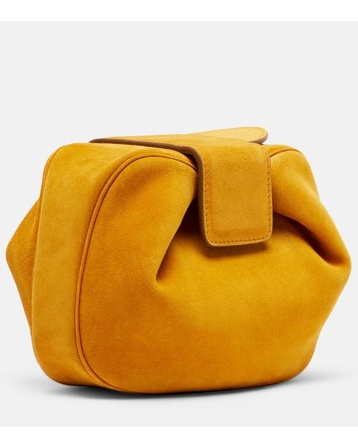 Gabriela Hearst Yellow Clutch Soft Demi Small Aus Leder