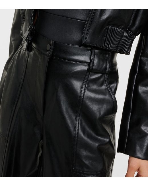 SIMKHAI Sofia Faux Leather Cargo Pants in Black | Lyst