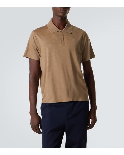 Dunhill Brown Wool And Cashmere Polo Shirt for men