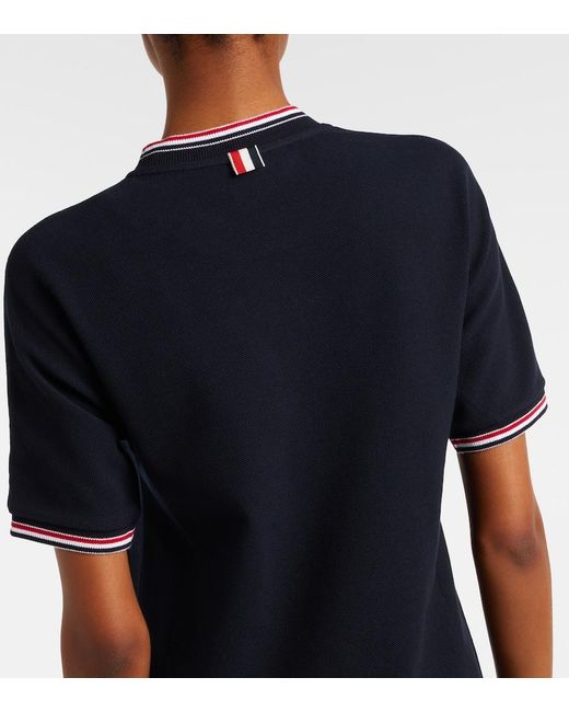 Thom Browne Blue Dolman Cotton T-Shirt Dress