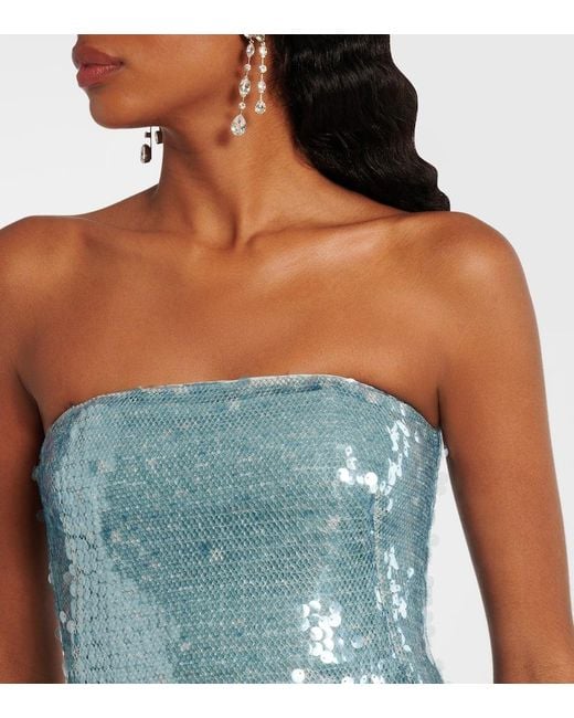 Jonathan Simkhai Blue Leilani Sequined Gown
