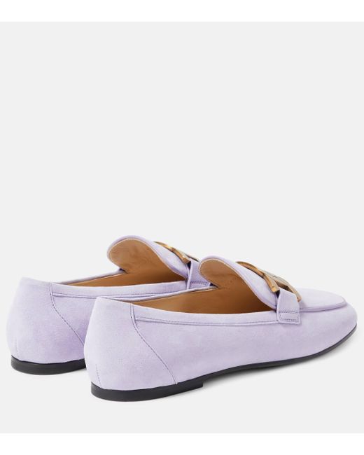 Tod's White Kate Suede Loafers