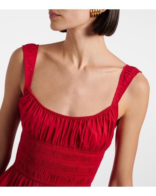 Doen Red Maxikleid Clover Aus Baumwollpopeline