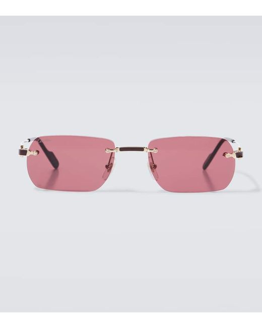 Cartier Pink Premiere Rectangular Sunglasses for men