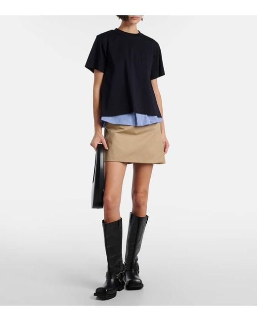 T-Shirt En Coton Sacai en coloris Black