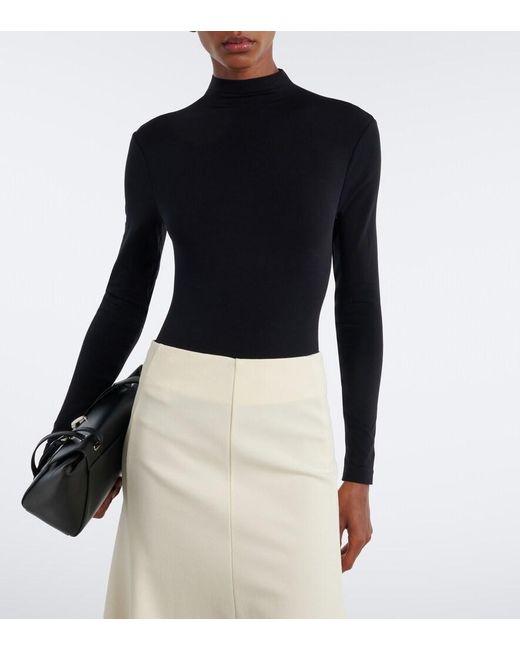 Wolford Blue Shaping Turtleneck Jersey Bodysuit