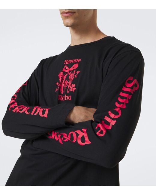 Simone Rocha Blue Printed Cotton Jersey T-Shirt for men