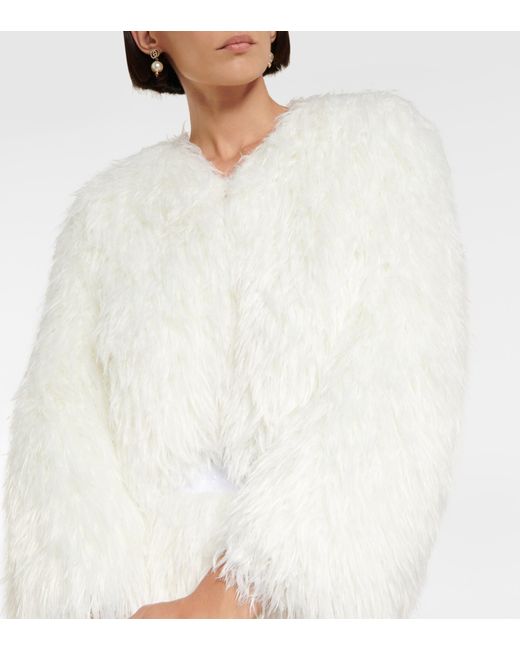 White fur cardigan shop