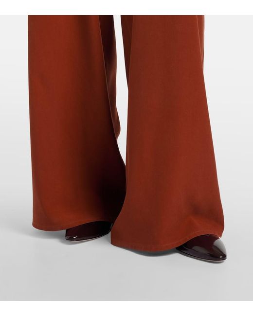 Max Mara Brown Cotton Wide-Leg Pants