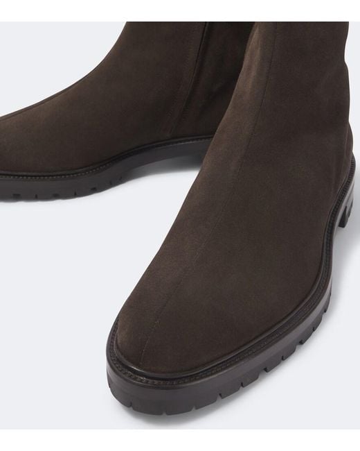 The Row Brown Moto Suede Ankle Boots for men