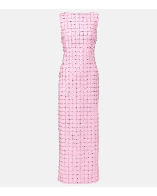 Jonathan Simkhai Pink Embellished Maxi Dress