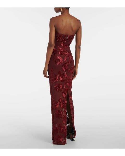 ROTATE BIRGER CHRISTENSEN Floral Embroidered Mesh Maxi Dress