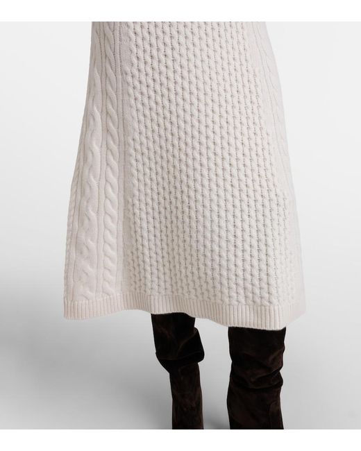 Lisa Yang White Nyla Cable-Knit Cashmere Maxi Dress