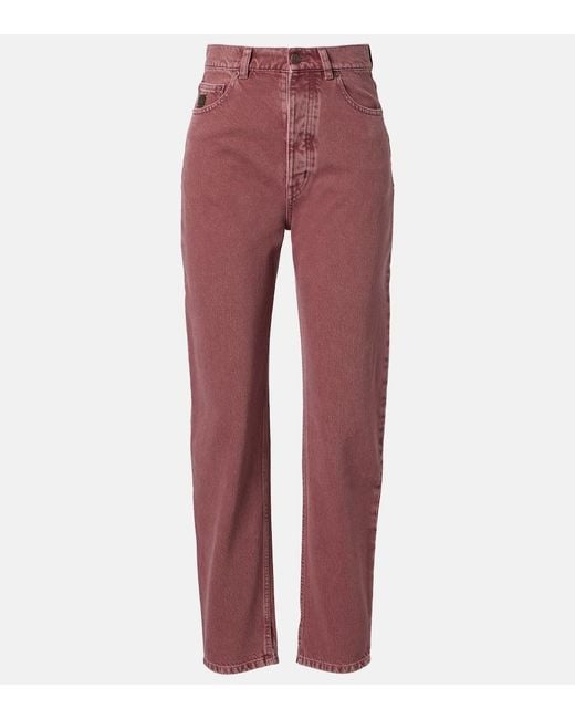Chloé Red Mid-Rise Straight Jeans
