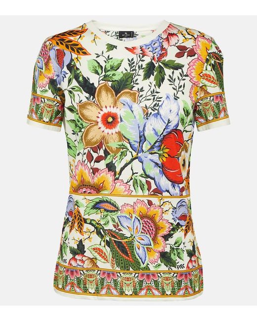 Etro Multicolor Floral Cotton T-shirt