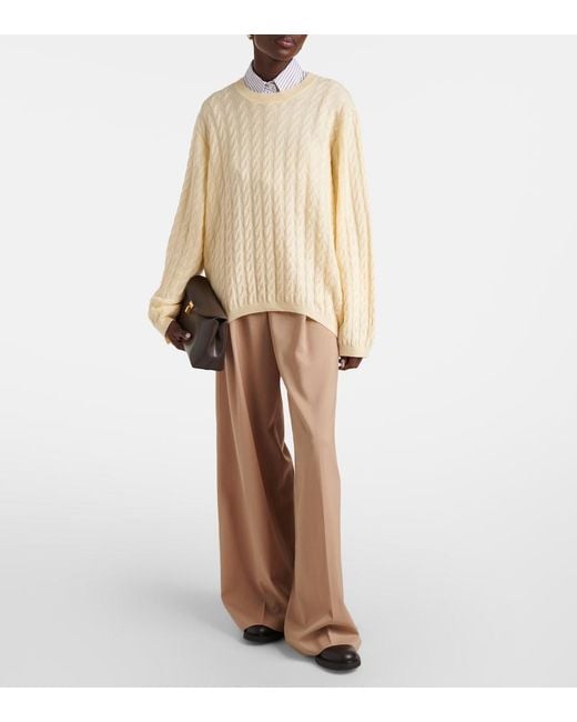 Jardin Des Orangers Natural Cable-Knit Wool And Cashmere Sweater