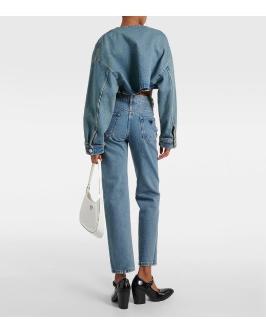 Prada Blue Mid-rise Straight Jeans