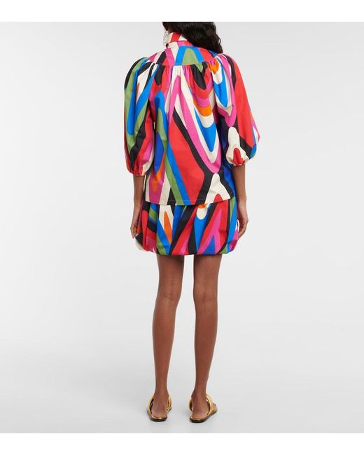 Emilio Pucci Red Printed Cotton Blouse