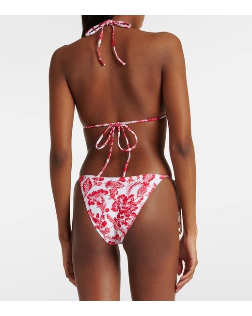 Top bikini Miami con anello e stampa di Melissa Odabash in Red