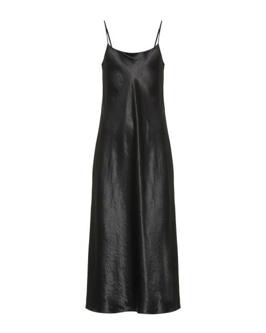 Vince Satin Slip Dress in Black - Lyst