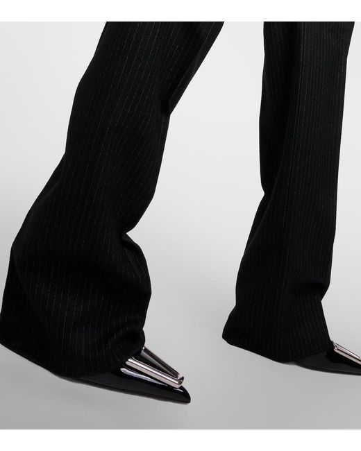Pantaloni in lana a gamba larga di Saint Laurent in Black