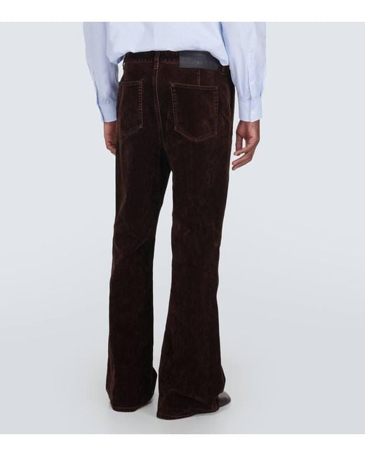 Jeans bootcut in cotone floccato di Loewe in Black da Uomo